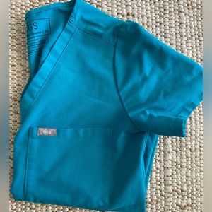 Figs Scrub Top - Teal XS